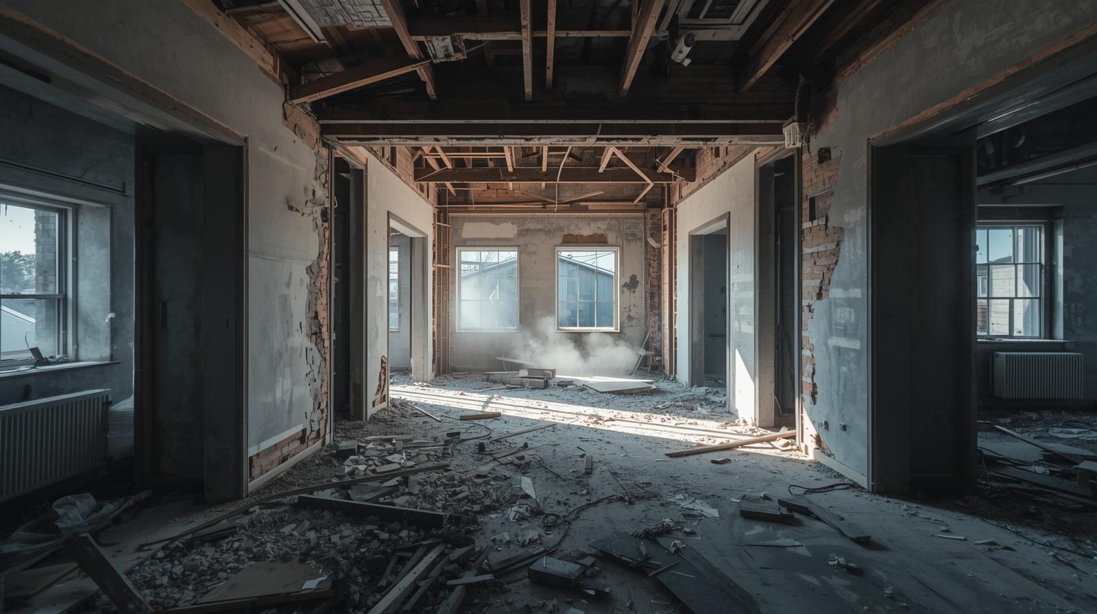 Residential demolition__Office and retail dismantling__Wall and partition removal